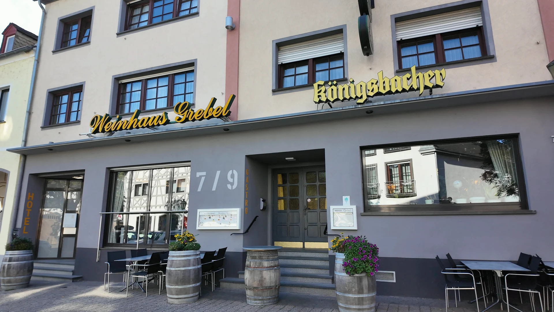 Außenansicht des Hotel & Restaurant Grebel in Koblenz-Güls